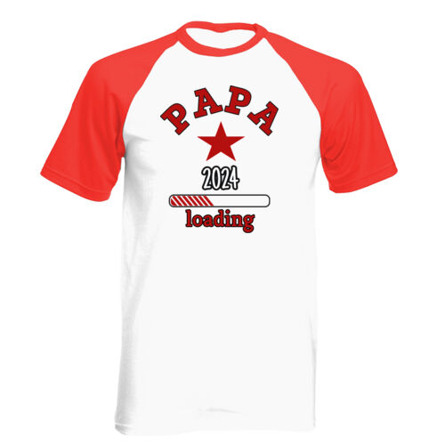 Papa T-shirt bedrukt geboorte 2024 -  T-Shirt Baseball  uni Thumbnail