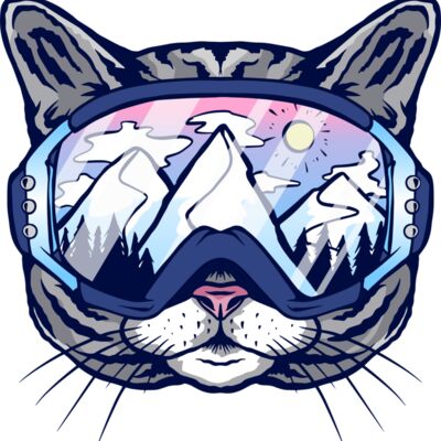 kat met ski bril  Thumbnail